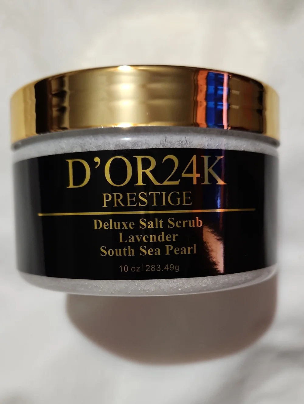 D'OR 24K Prestige Lavender South Sea Pearl Deluxe Salt Scrub - Gold Lid
